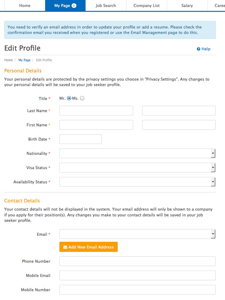 Edit Profile